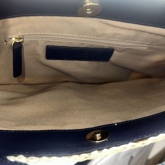 TALBOTS Hand Crocheted Paper Straw Stripes and Pineapple Clutch Handbag-NWT - Picture 4 of 6